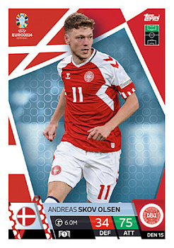Andreas Skov Olsen Denmark Topps Match Attax EURO 2024 #DEN15